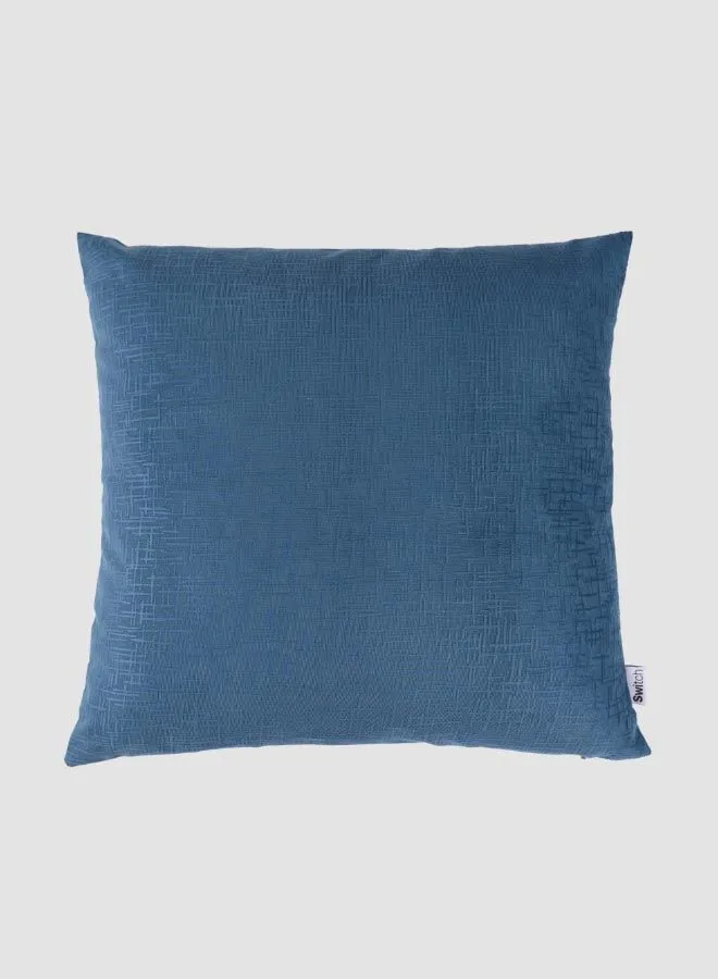 Switch Velvet Cushion  with Embossing, Unique Luxury Quality Decor Items for the Perfect Stylish Home Blue 45 x 45cm