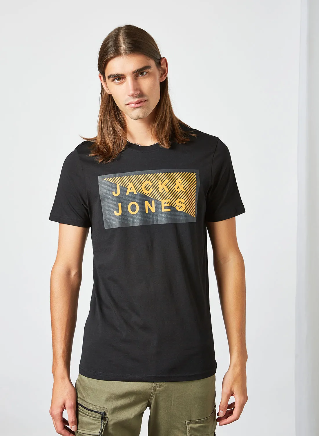 JACK & JONES Logo Print T-Shirt Black