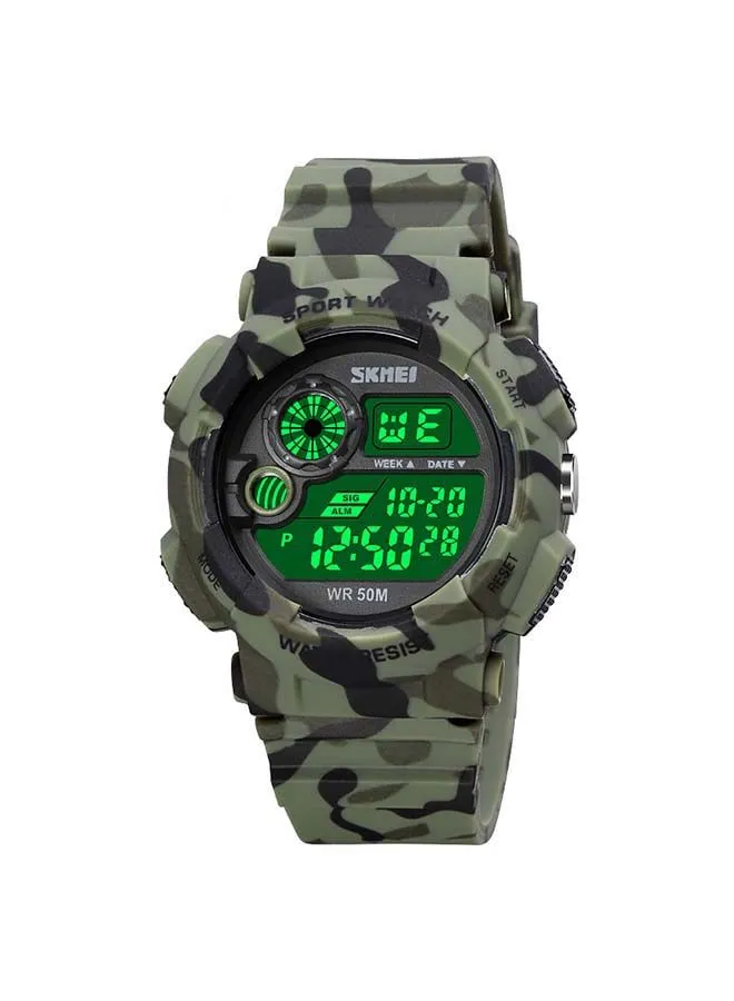 SKMEI Men's 1718 Army Shock Fitness Back light Speed Monitor Digital Watch 