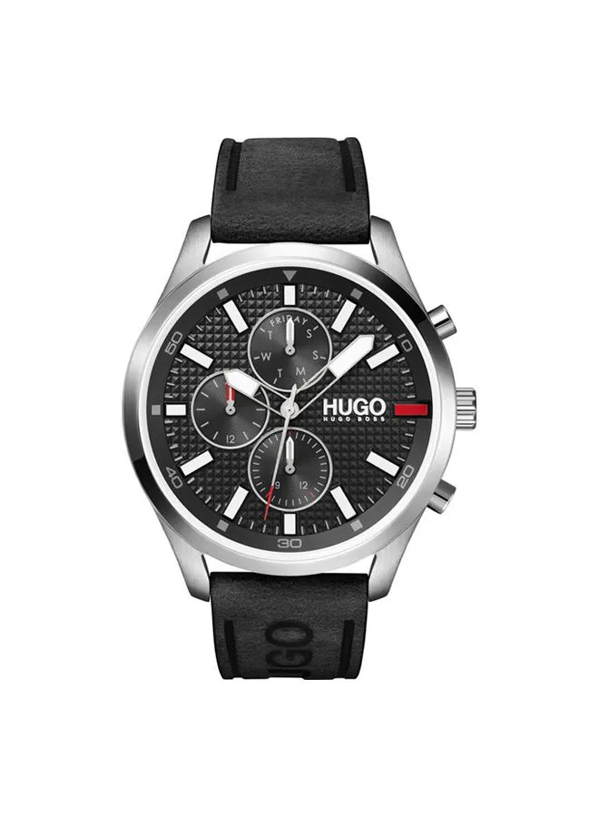 HUGO BOSS Men's Chronograph Leather Wrist Watch HB153.0161
