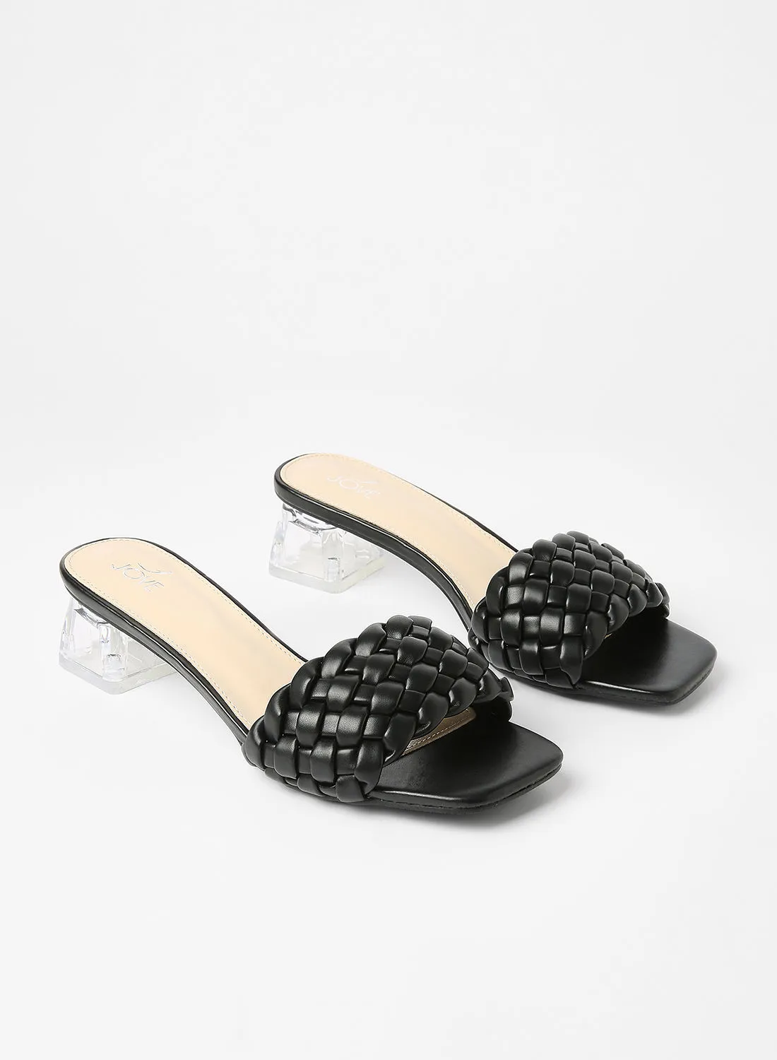 Jove Stylish Elegant Heeled Sandals Black