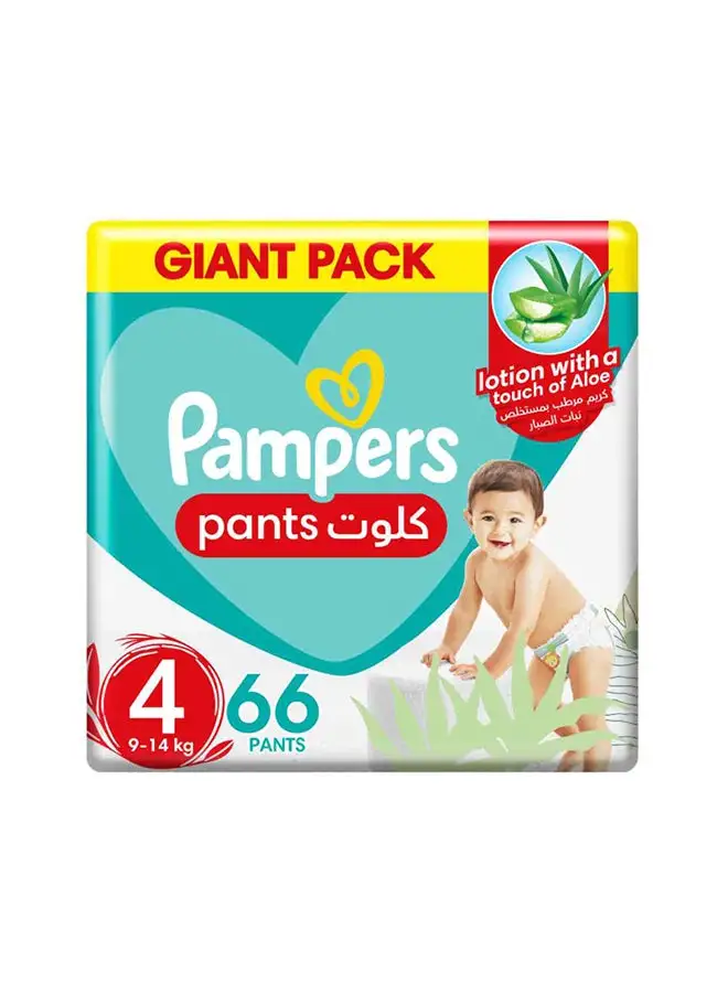 Pampers Aloe Vera Pants Diapers Size 4 Giant Pack 66 Count