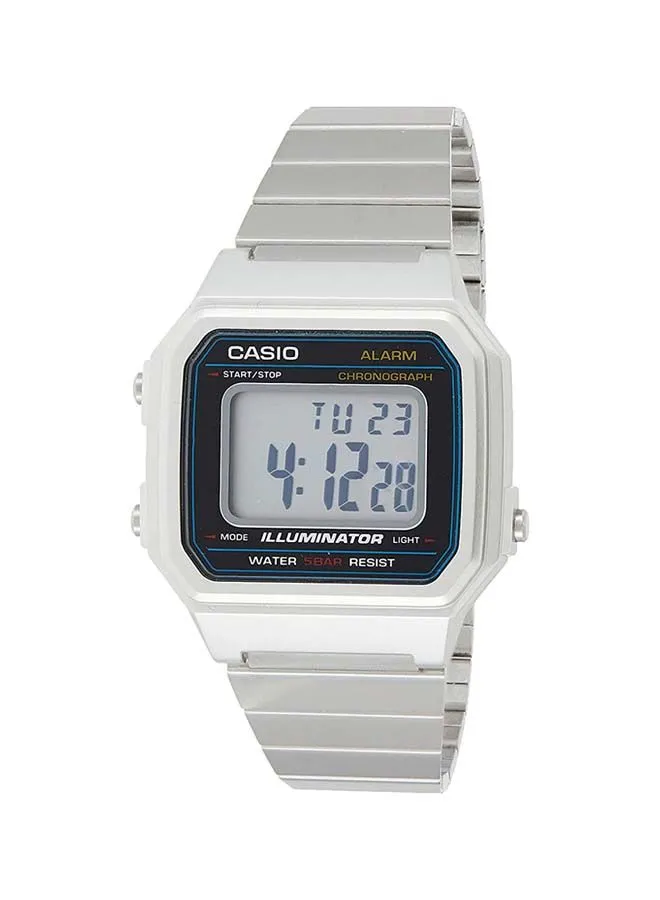 كاسيو ساعة يد رقمية ستانلس ستيل B650WD-1ADF للرجال - 41 ملم - فضي