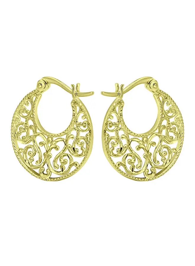 Aila Elegant Design Brass Tube Hoop Earrings