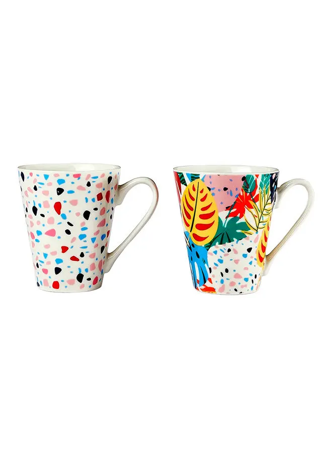 noon east 2 Piece Ceramic Mug Set - Made Of Ceramic - Coffee Mug Set For Cappuccino, Latte, Expresso, Tea - Heat Resistant Handles - Mug - A Cup Of Coffee - Coffee Mug - Each 310 ml - Iris