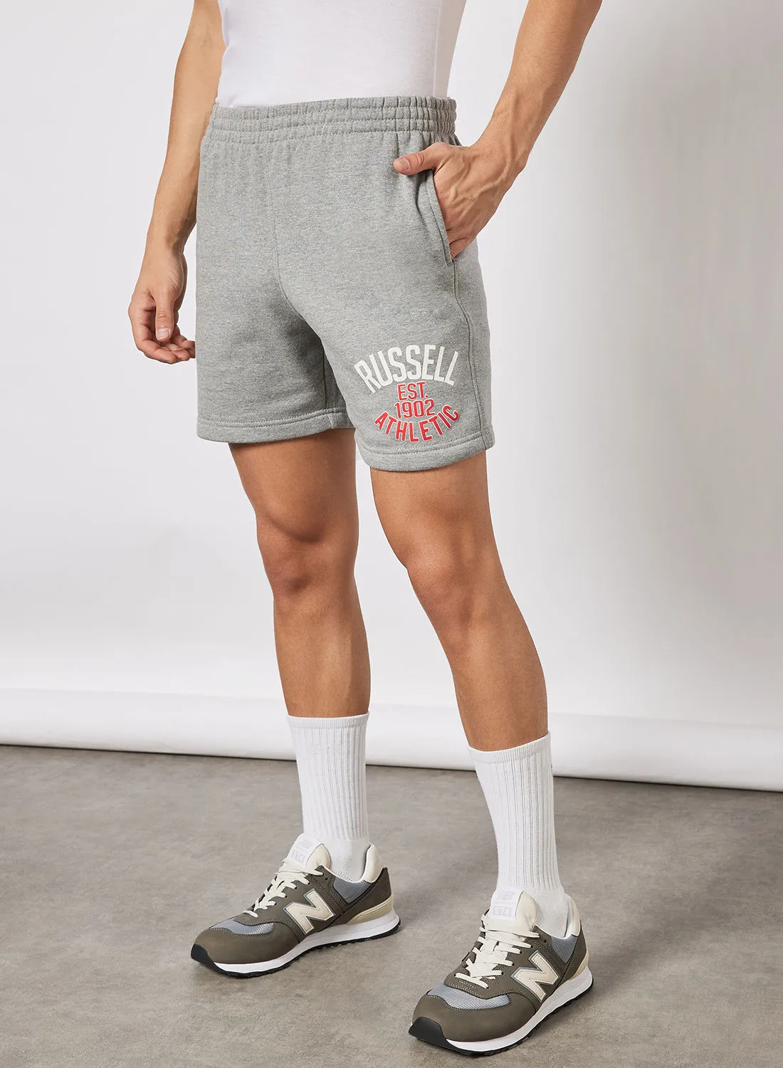 Russell Athletic Logo Elasticated Shorts Grey