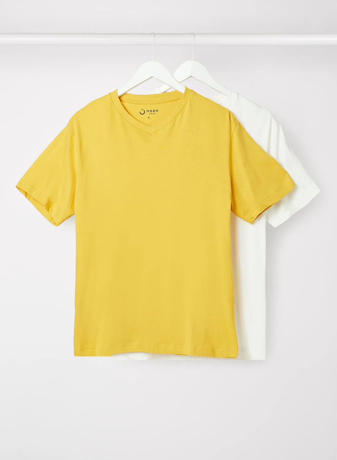 Noon East 2 Pack Back V-Neck T-Shirt Mineral Yellow/Vaparous Grey