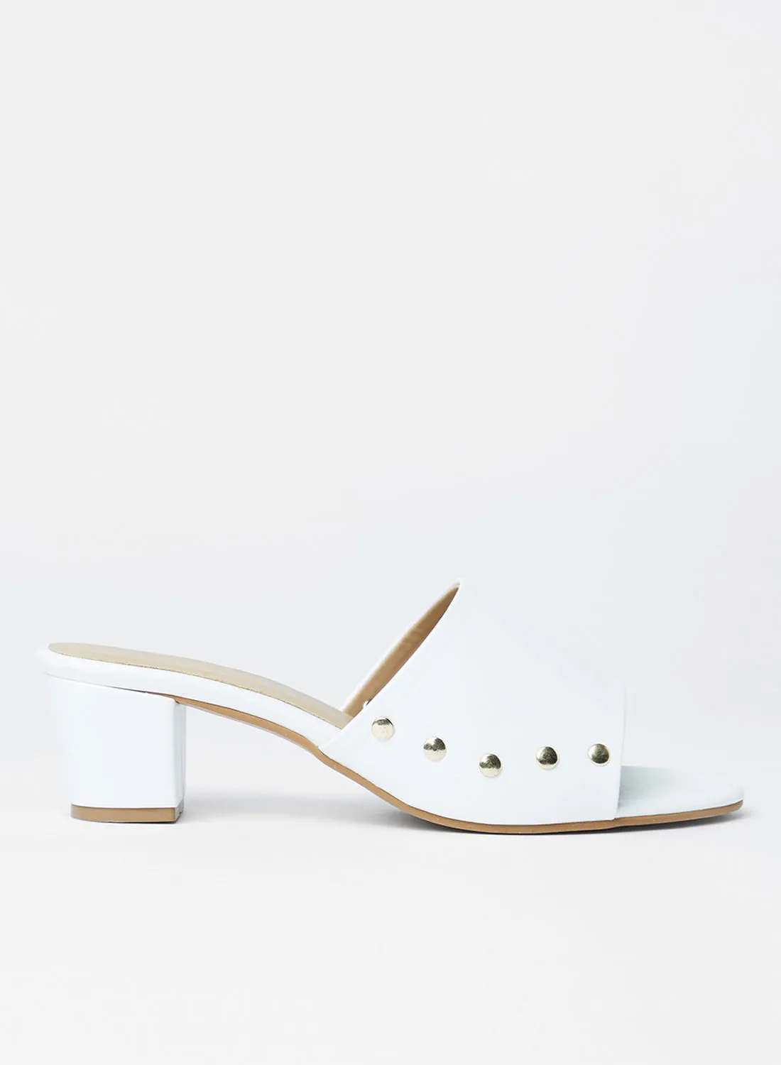Sivvi x GenM Studded Faux Leather Sandals White