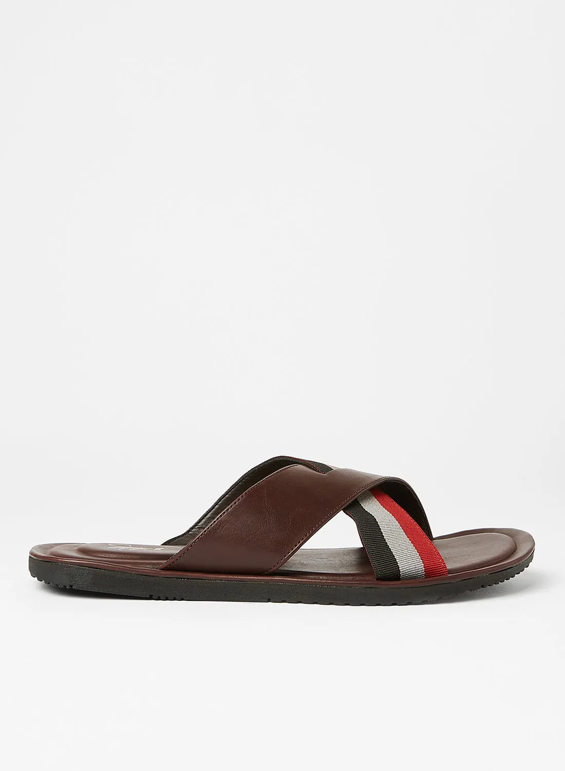 STATE 8 Striped Cross Strap Sandals Brown