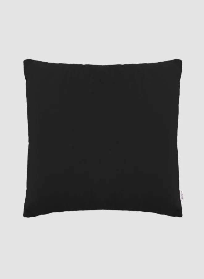ebb & flow Velvet Solid Color Cushion, Unique Luxury Quality Decor Items for the Perfect Stylish Home Black 55 x 55cm