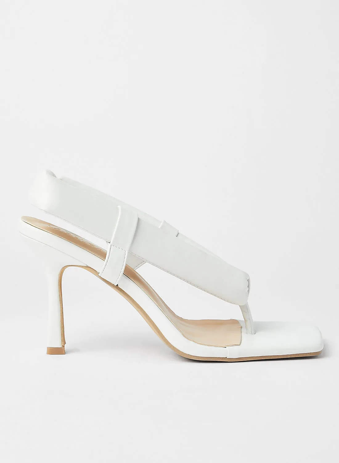 LABEL RAIL Quilted Strap Sandal White