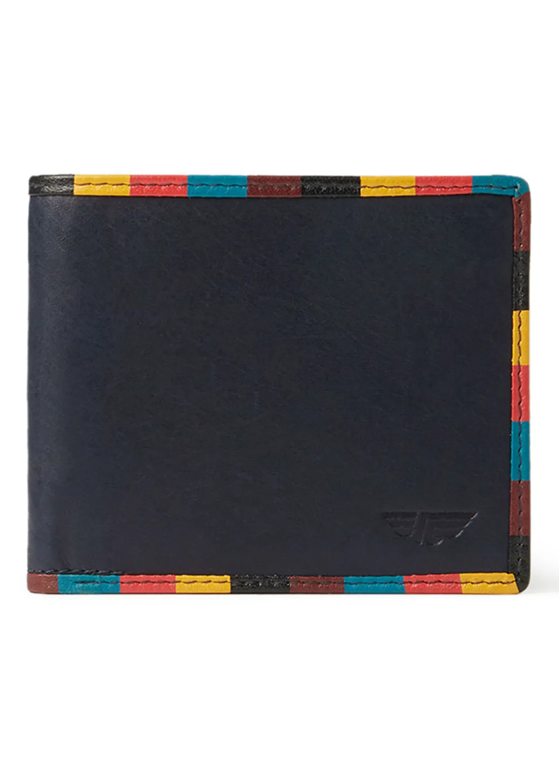 Red Tape Colour Block Border Leather Wallet Navy Blue