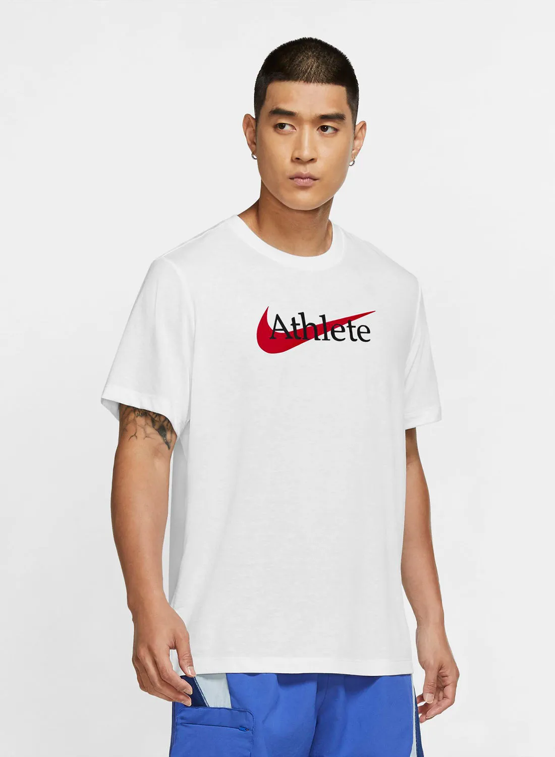 Nike Dri-FIT Swoosh Training T-Shirt White/University Red