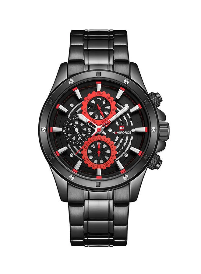 NAVIFORCE Men's Stainless Steel Strap Chronograph Wrist Watch NF9149  B/R/B