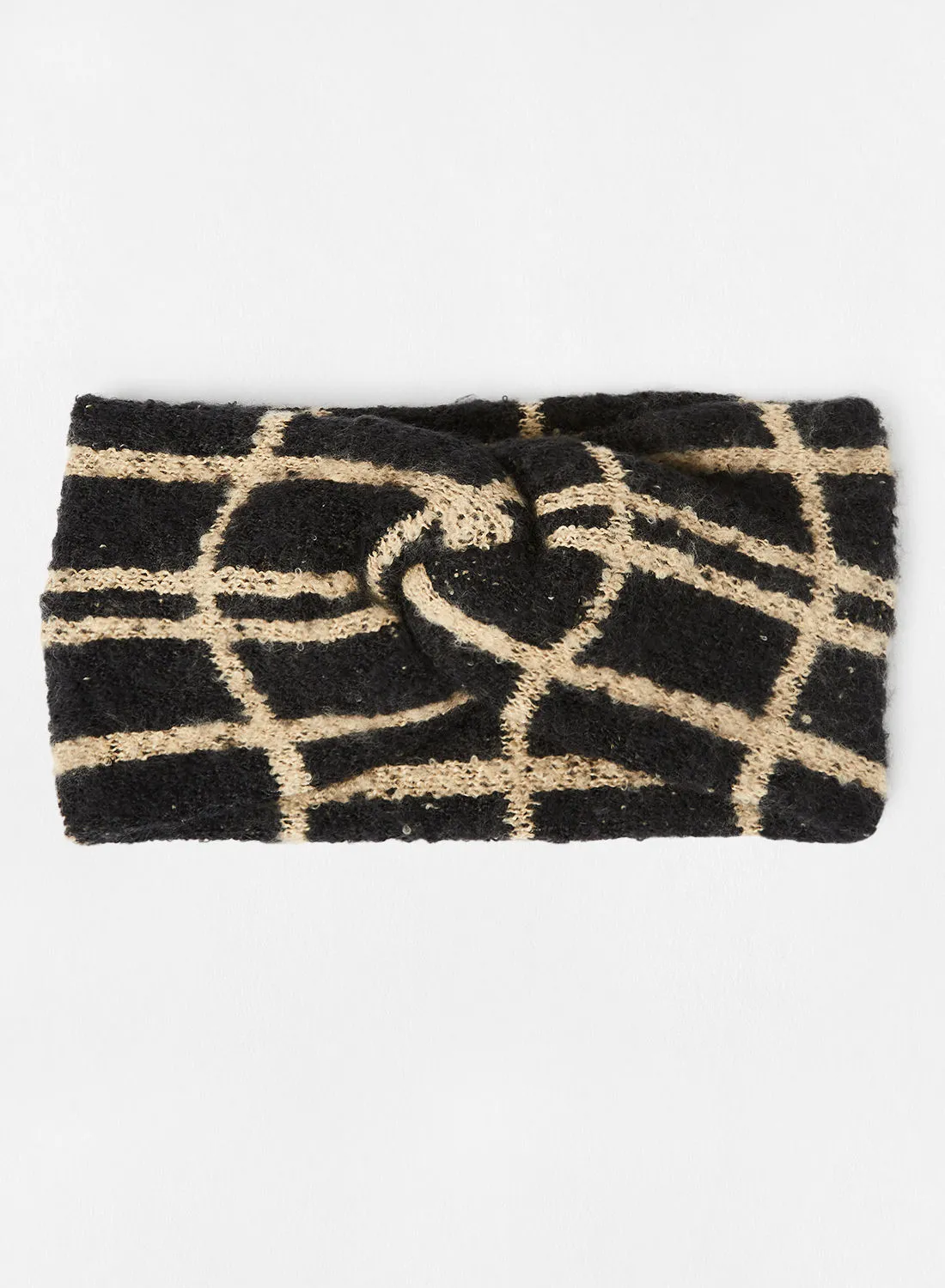 PIECES Knotted Headband Black