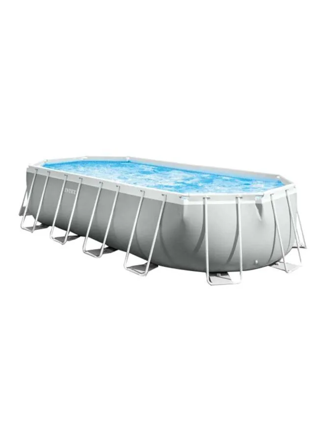INTEX Prism Frame Above The Ground Oval Pool Set With Ladder And Filter 530x274x122cm