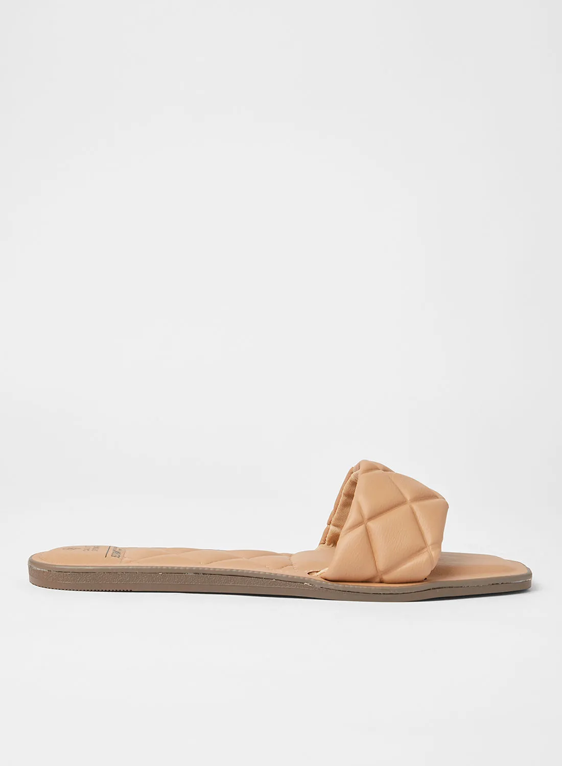 CALL IT SPRING Buffy Quilted Flat Sandals Beige