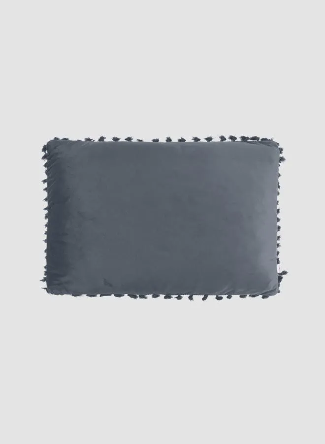 ebb & flow Velvet Tassel Cushion, Unique Luxury Quality Decor Items for the Perfect Stylish Home Grey 30 x 50cm