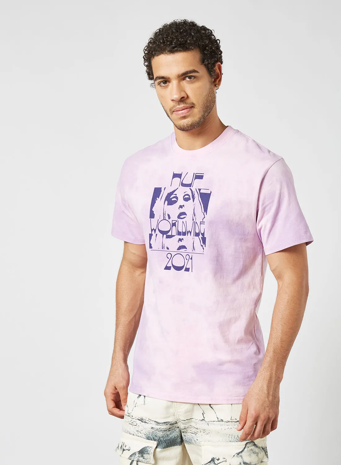 HUF Tie-Dye Graphic Print T-Shirt Purple