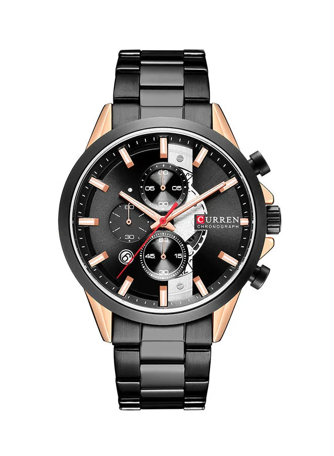 CURREN Men's Chronograph Waterproof Stainless Steel BAnd Casual Quartz Watch 8325 - 46 mm - Black