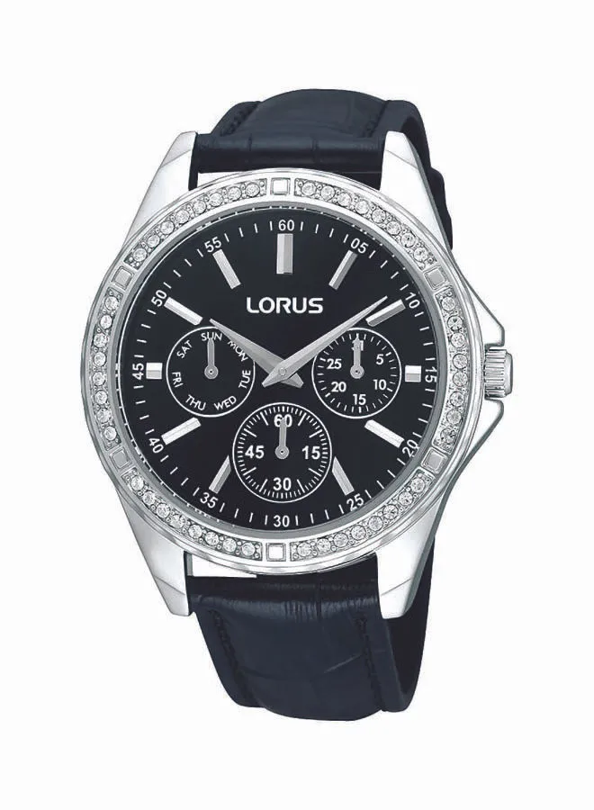 ساعة يد نسائية LORUS بعقارب سوداء مقاومة للماء RP647AX9