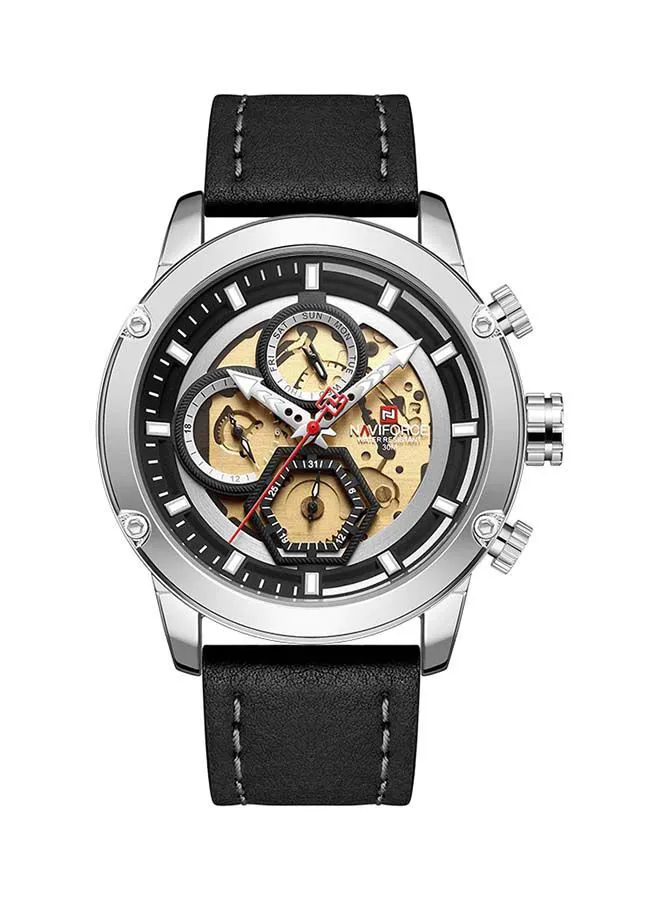 NAVIFORCE Men's Leather Strap Chronograph Wrist Watch NF9167