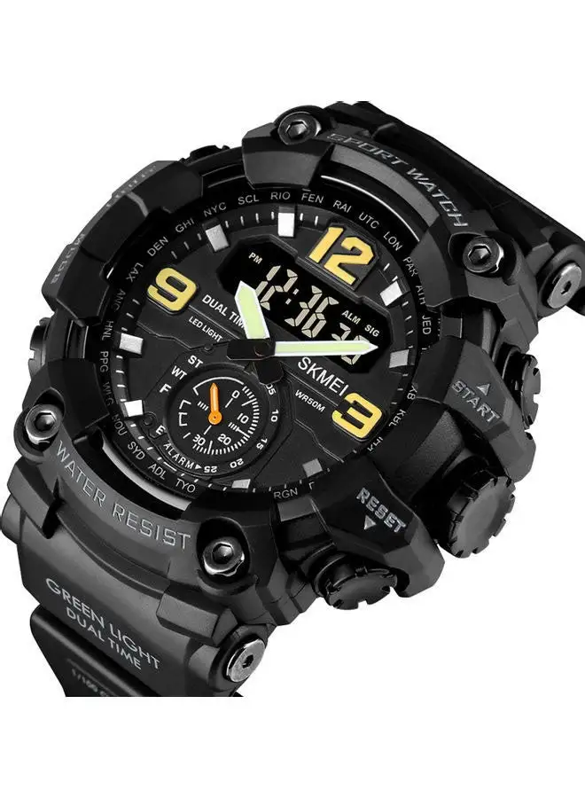 SKMEI Men's Analog Digital Waterproof And Sport Wrist Watch - 56 mm - Black