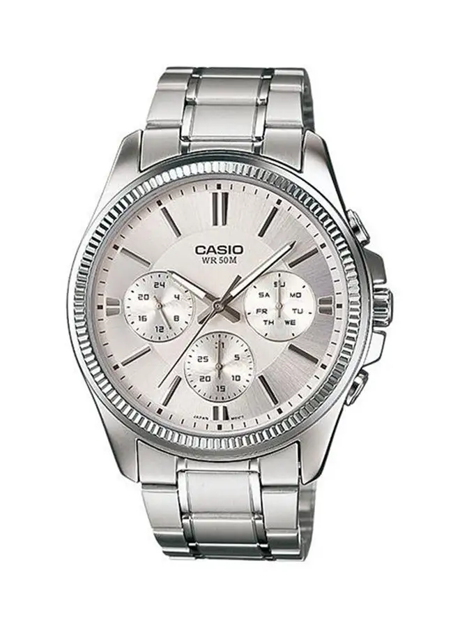 CASIO Men's Water Resistant Analog Watch MTP-1375D-7AVDF - 35 mm - Silver