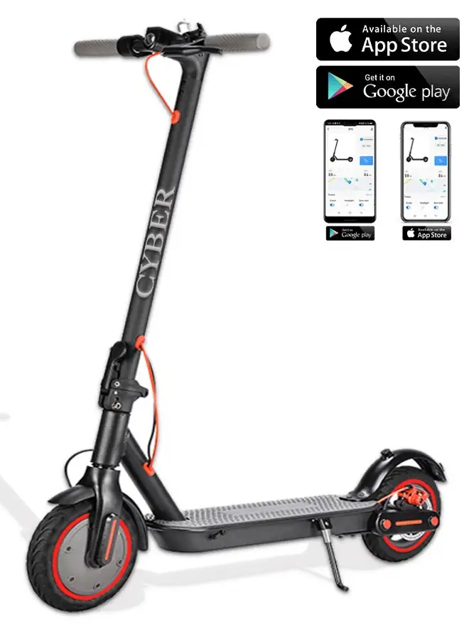 Cyber Electric Scooters 350W Motor Max Speed 30km/h Drive, 8.5-inch Tire, 36V 10.4AH Battery, 30km Long Range, Max Load 120kg, Black
