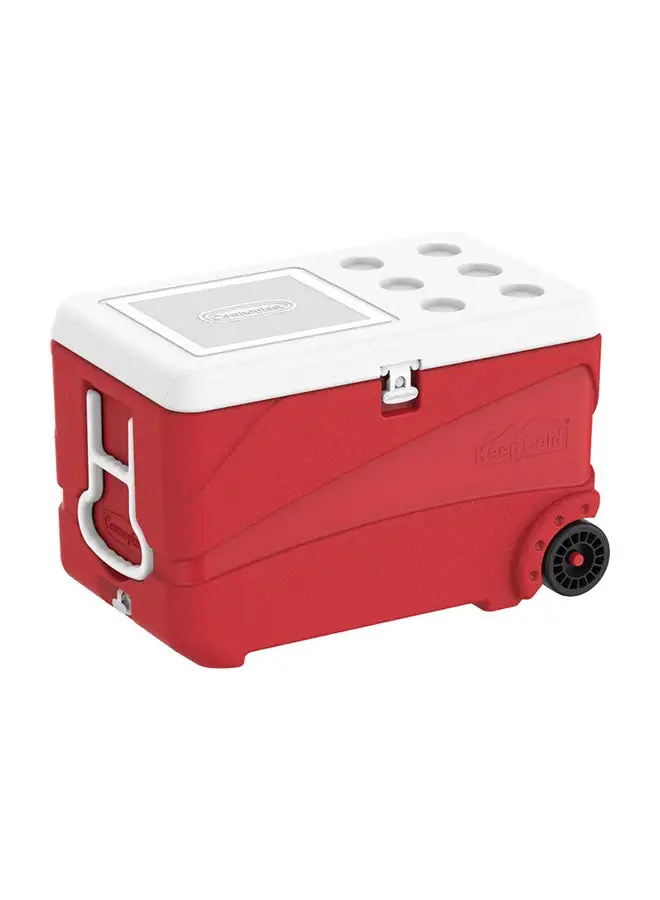 صندوق ثلج كوزموبلاست كيبكولد ديلوكس بعجلات، أحمر، 84.0 لتر