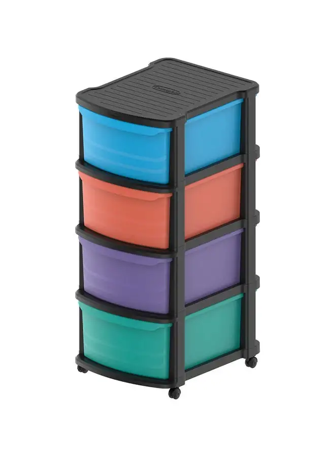 Cosmoplast Mp Storage Cabinet-4 Black Mix 70x40x50cm