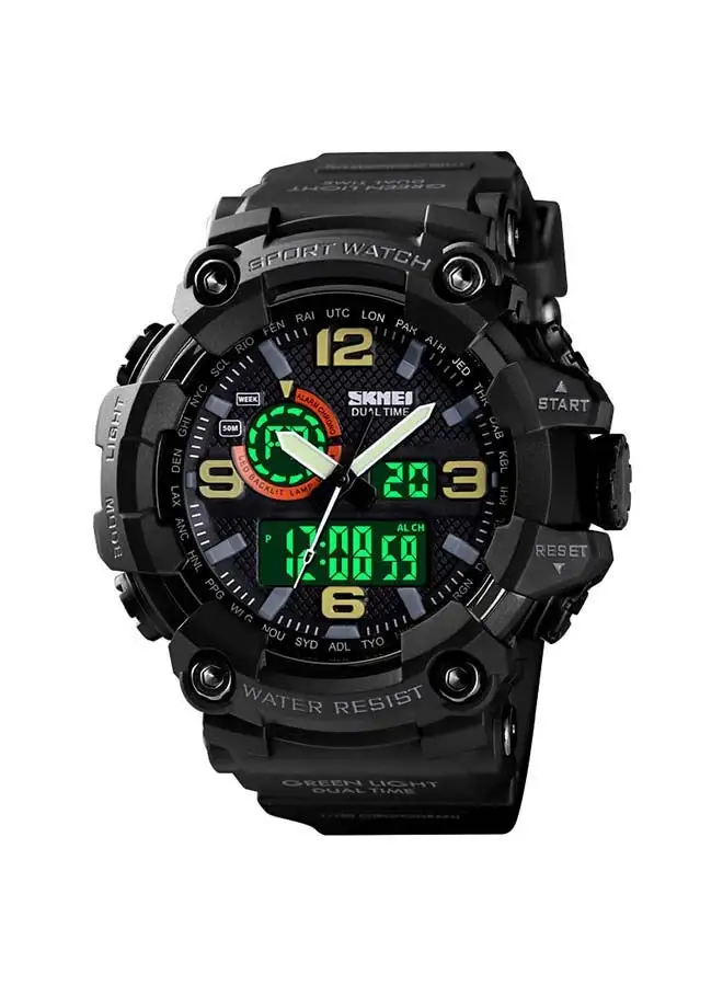 ساعة SKMEI الرجالية 1520 Cool Plastic Strap Double Time Digital Watch