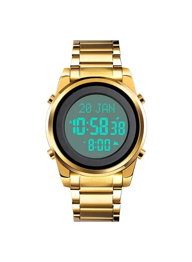 SKMEI Men's 1734 The Best Price Gold Digital Prayer Time Watch - 45 mm - Gold