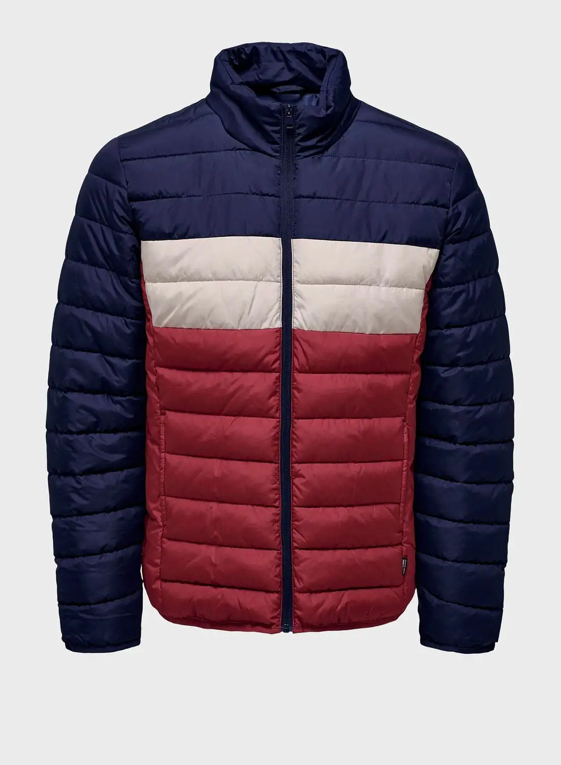 Only & Sons Colour Block Quilted Puffer Jacket