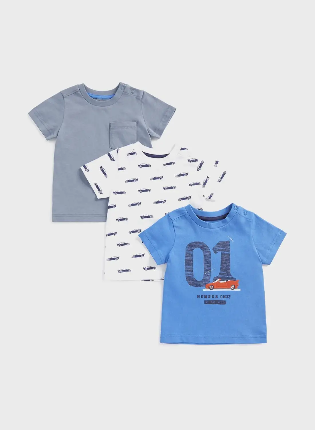mothercare Infant 3 Pack Assorted T-Shirts