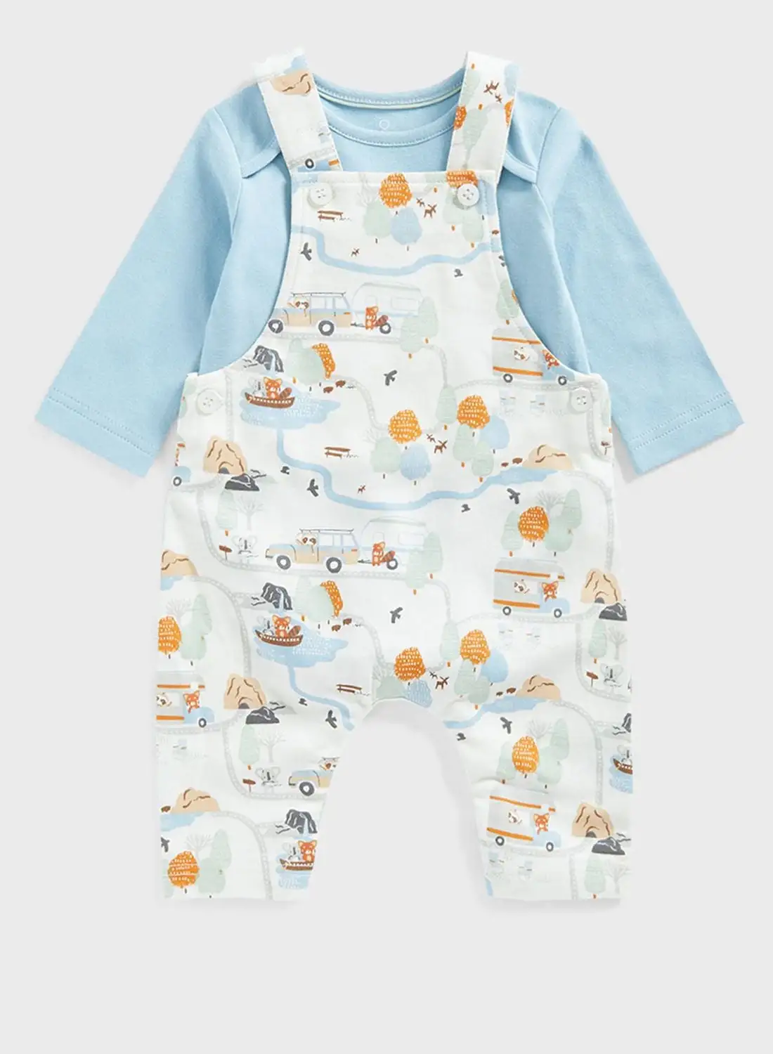 mothercare Infant Printed Bodysuit & Dungaree Set