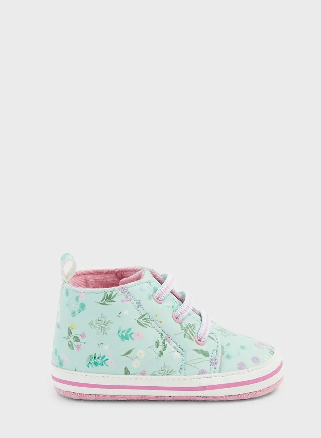 mothercare Infant Floral Lace Up Low Top Sneakers