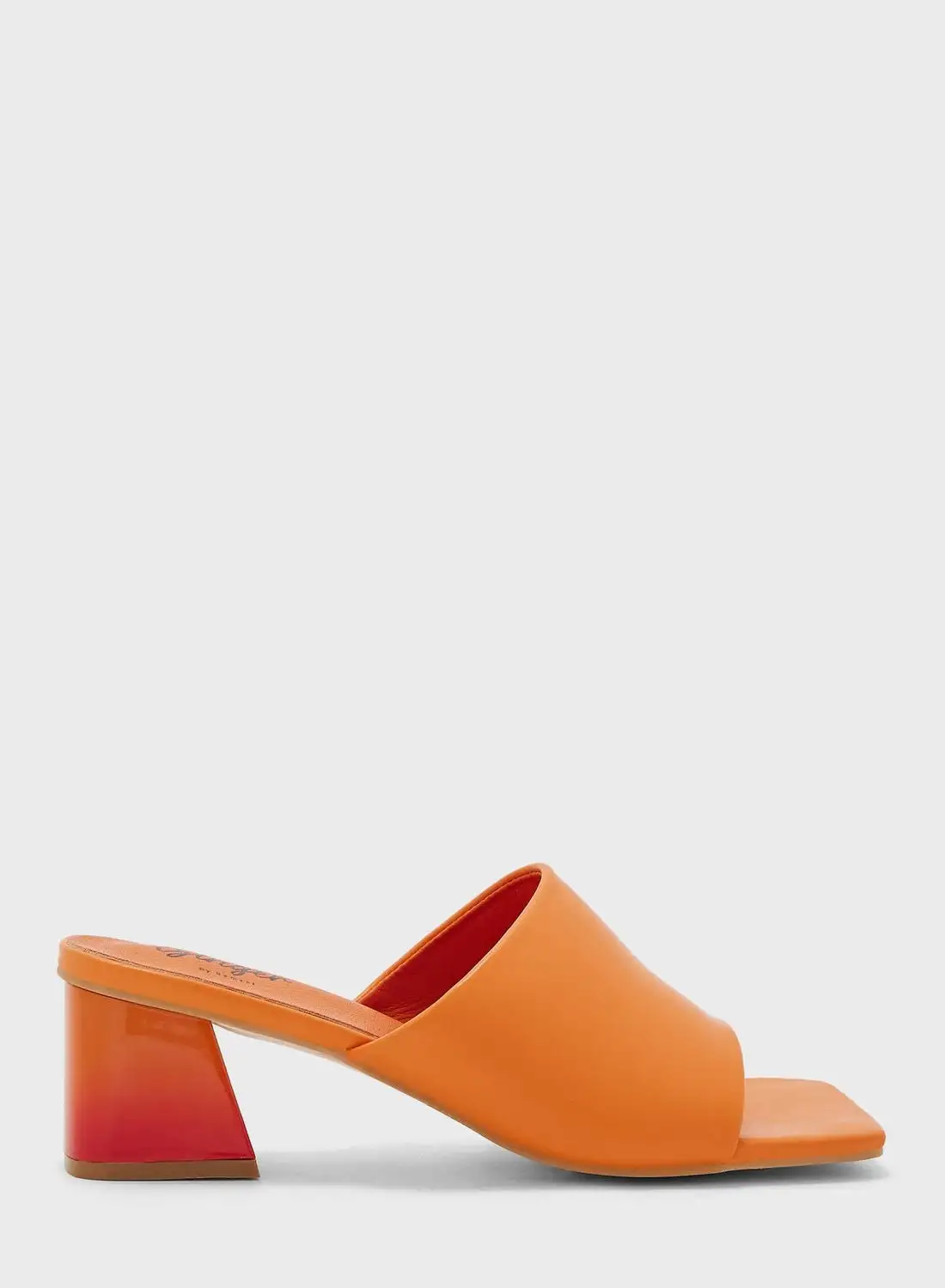 Ginger Ombre Square  Heeled Mule