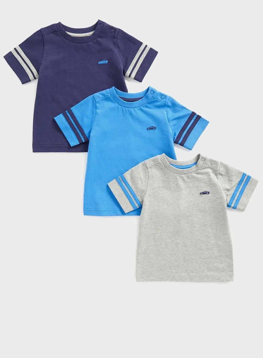 mothercare Infant 3 Pack Stripe Active T-Shirts