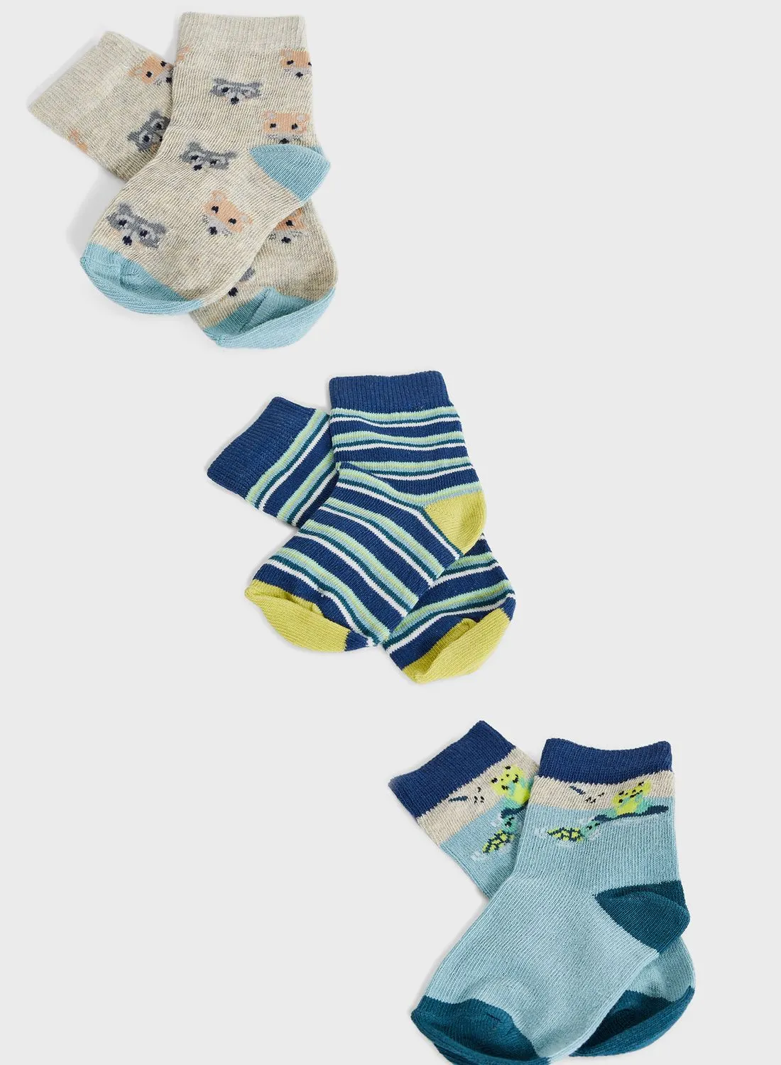 mothercare Infant 3 Pack Assorted Socks