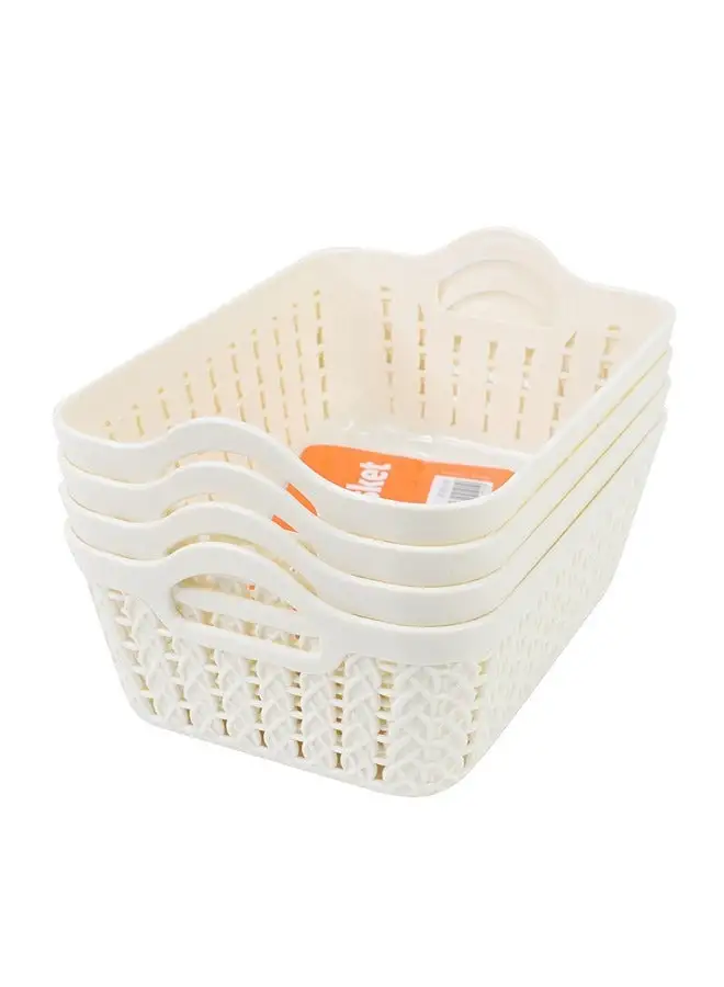 Yonovo 4-Piece Plastic Storage Food Basket Bathroom Storage Supplies