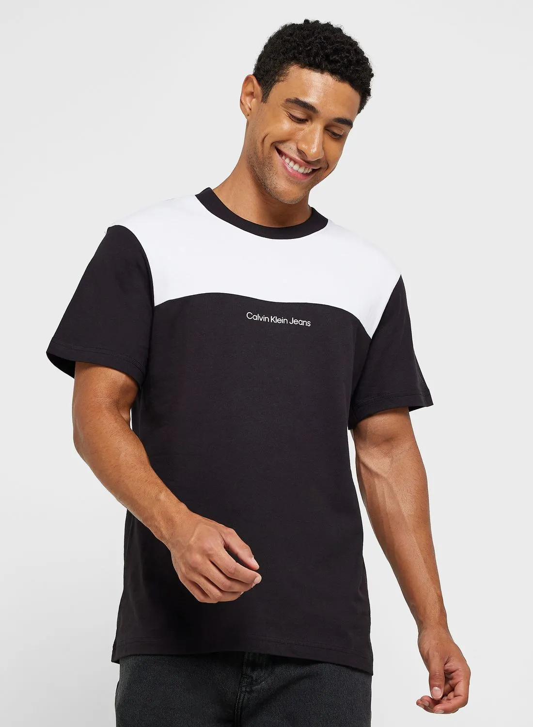 Calvin Klein Jeans Color Block Crew Neck T-Shirt
