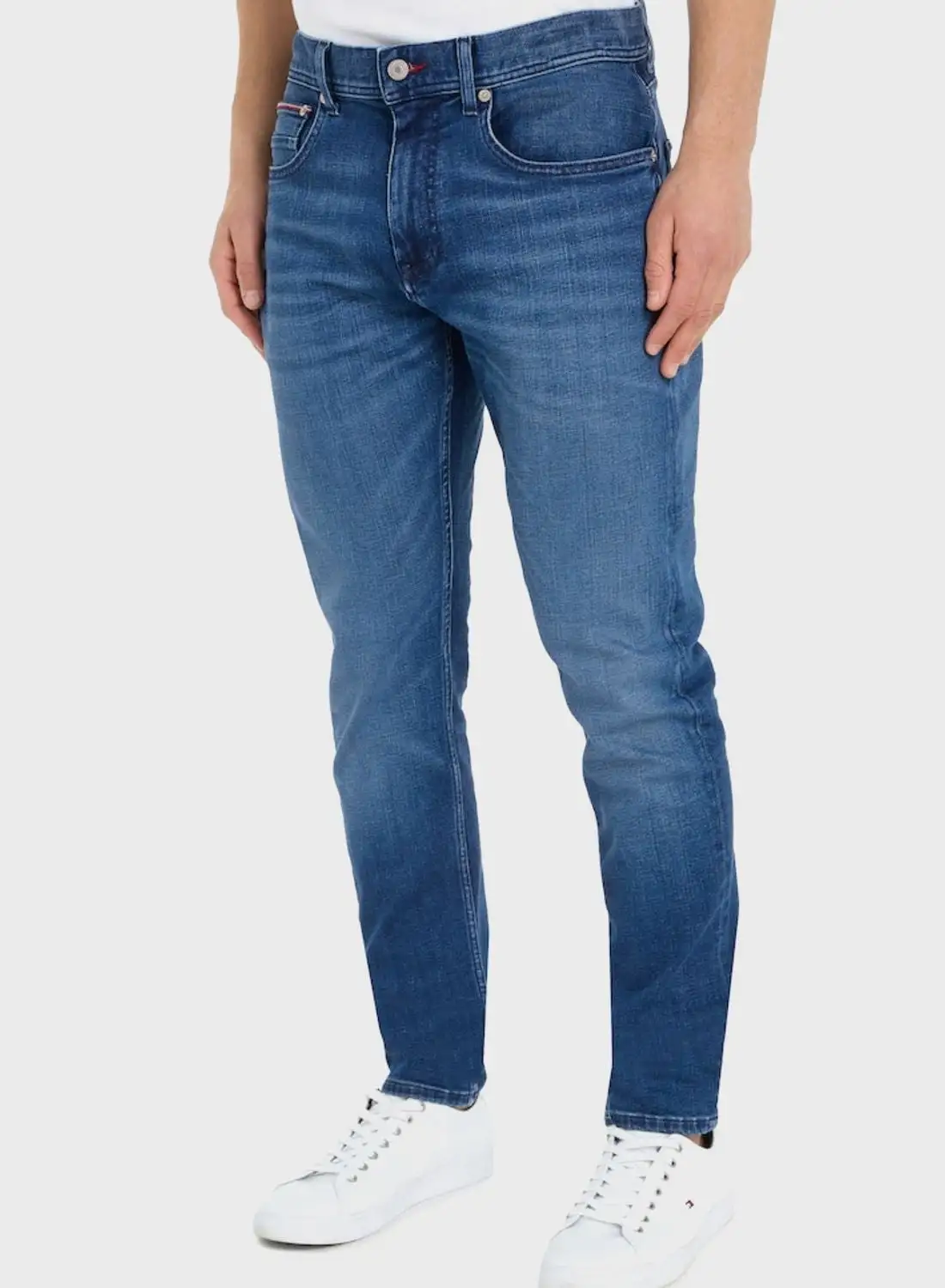 TOMMY HILFIGER Mid Wash Tapered Jeans