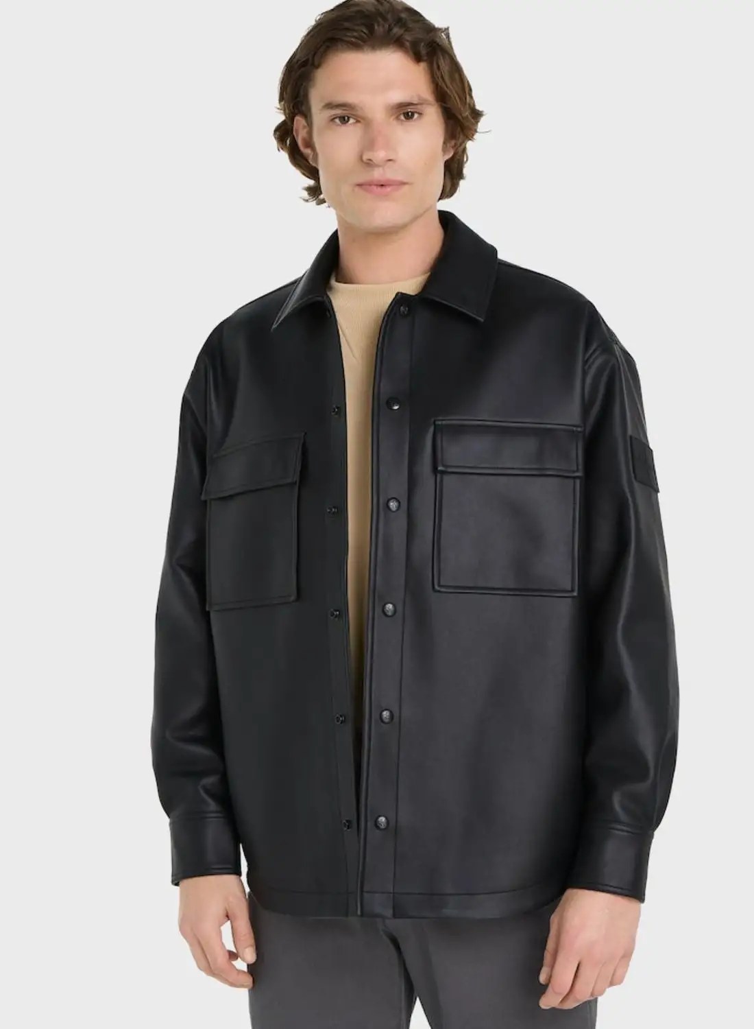 Calvin Klein Jeans Faux Leather Overshirt
