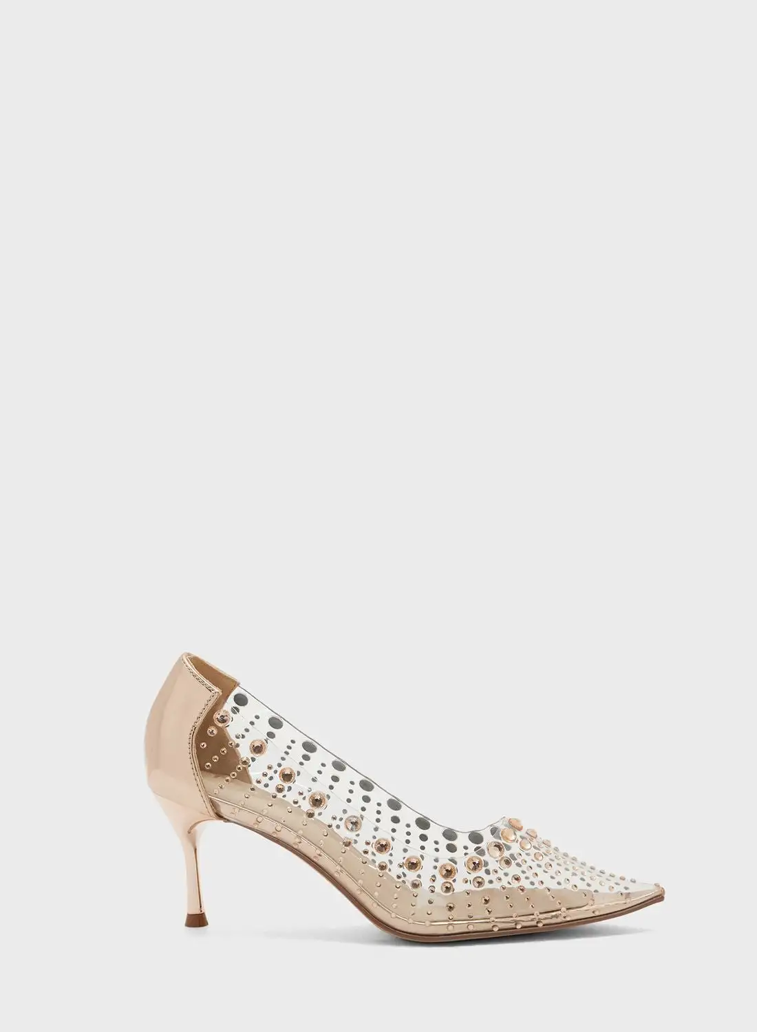 Ella Limited Edition Bejewelled Clear Pointed Pump