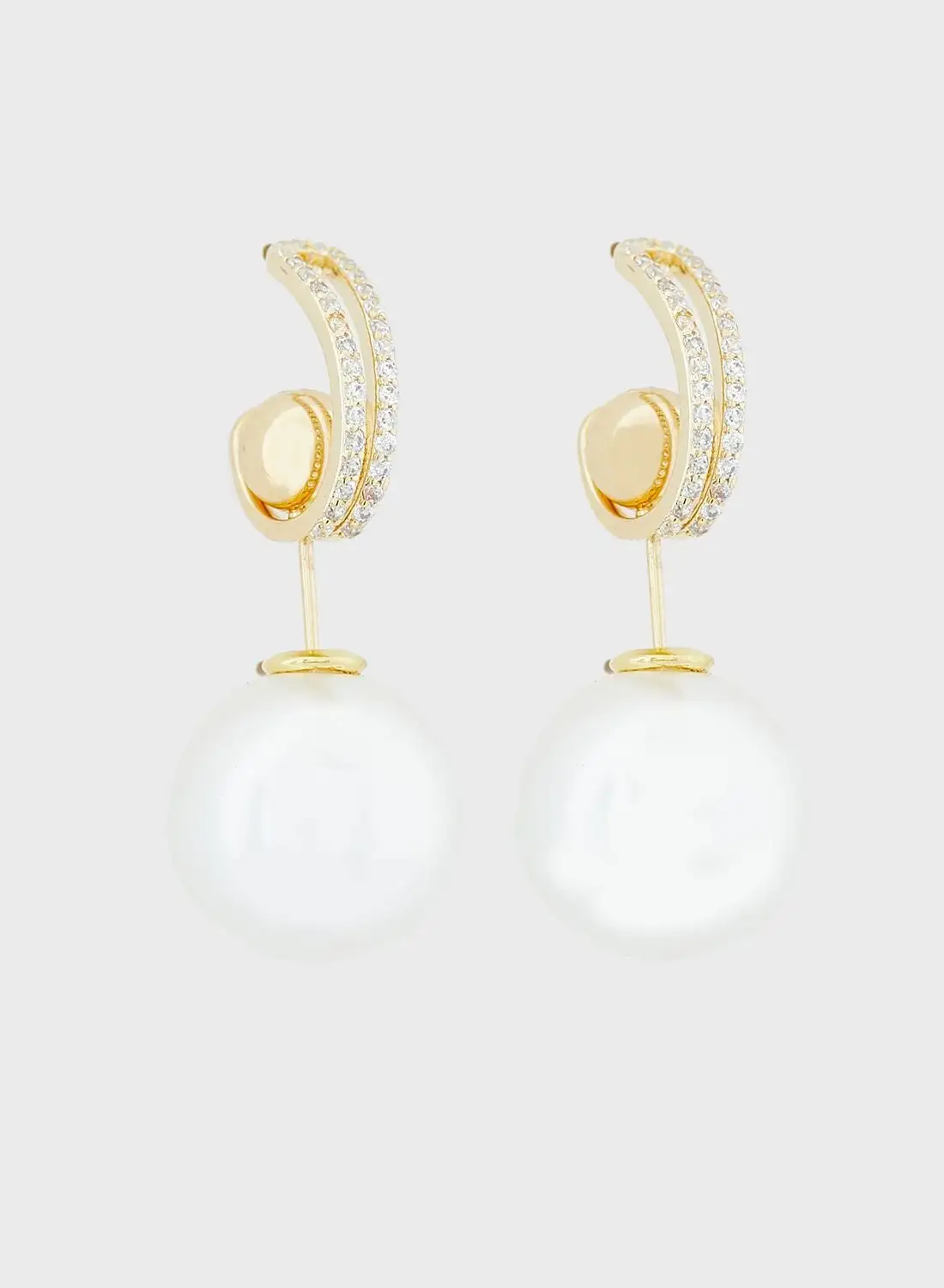 ELLA Pearl Diamante Drop Earrings