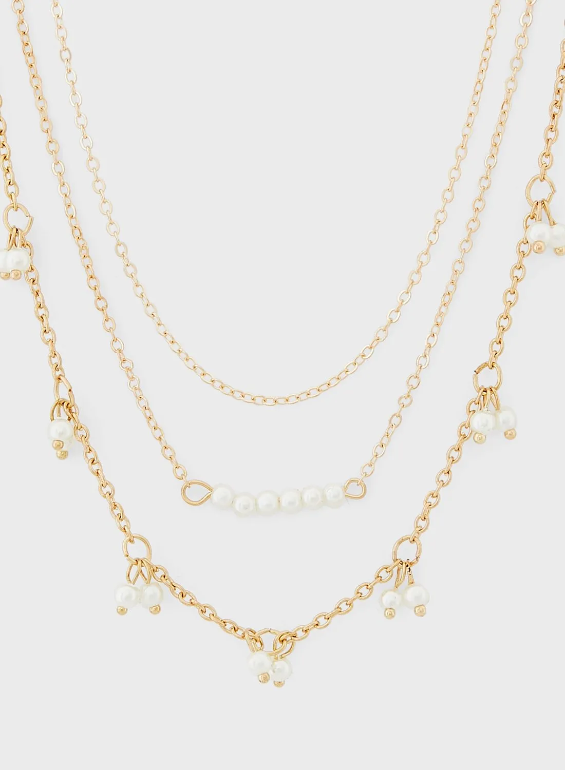 ELLA Pearl Detail Layered Necklace