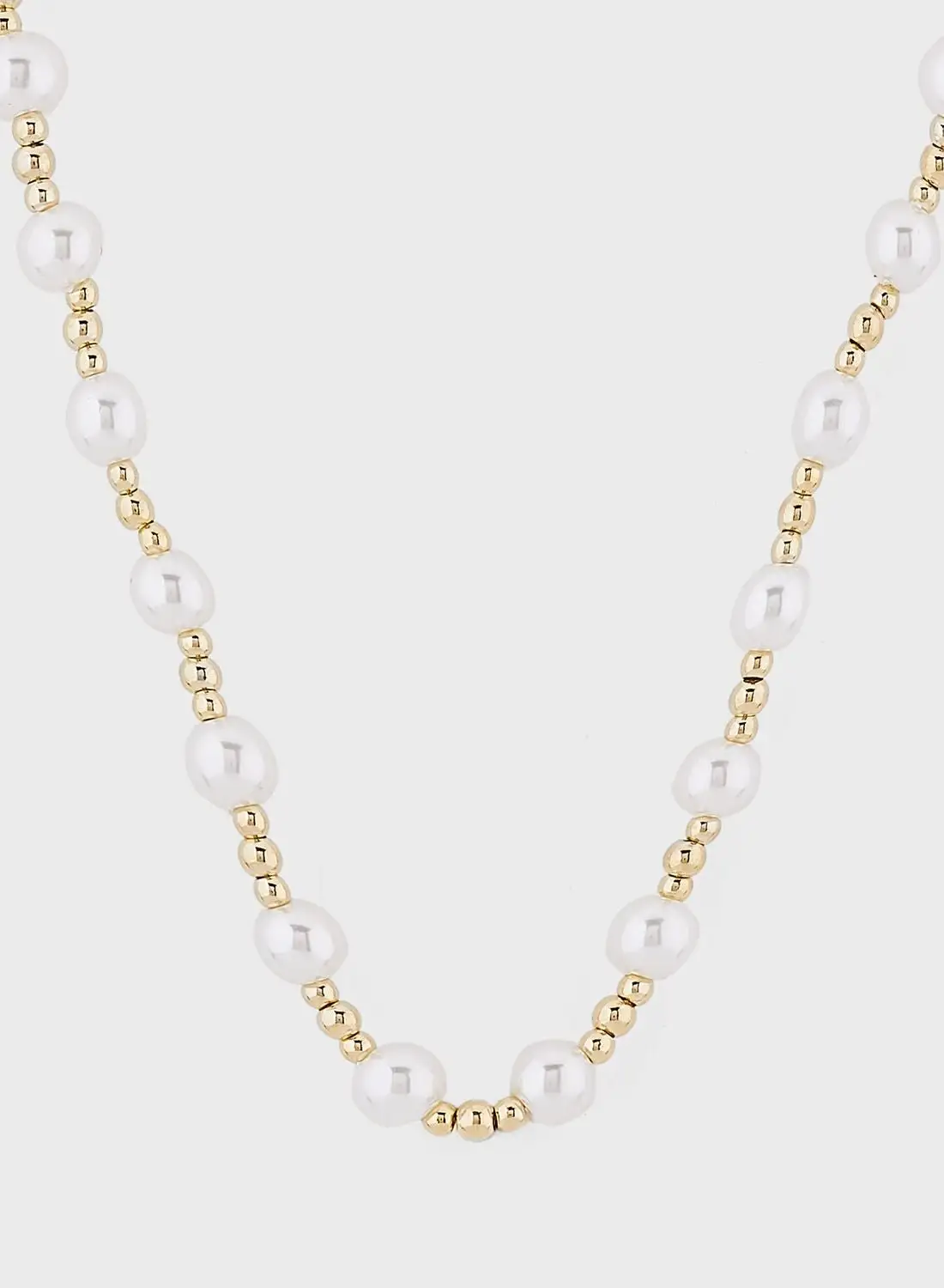 Ginger Dainty Pearl Chain Necklace