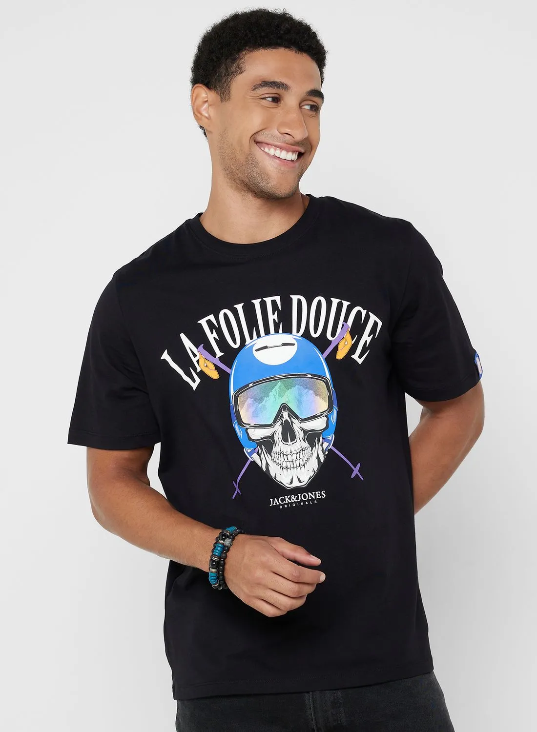 JACK & JONES Skull Crew Neck T-Shirt