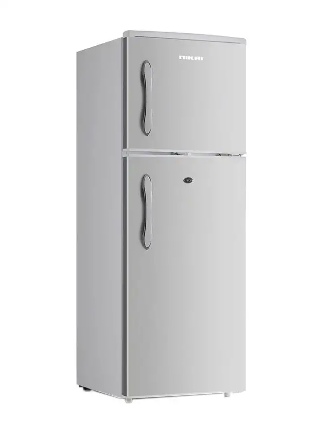 NIKAI 4.7 Cubic Feet Defrost Double Door Refrigerator with Temperature Control |  with 2 Years Warranty NRF170N23S Silver